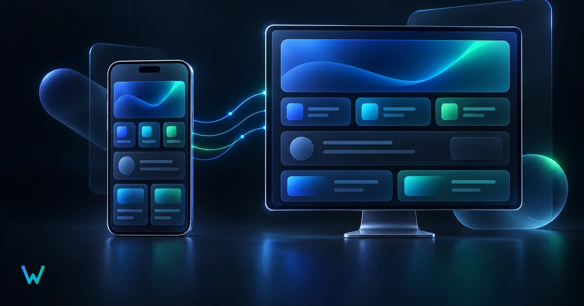 A smartphone showing a tidy site page next to a large screen
